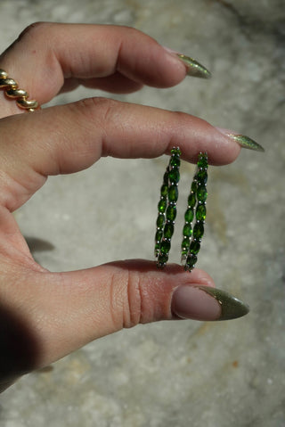 Envy Hoops- Sterling Gemstone Hoops