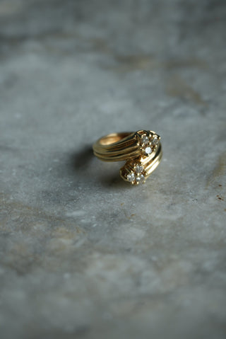 14K DIAMOND BYPASS RING