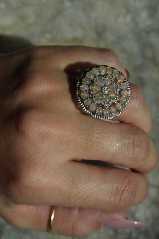 Jelly Burst - Sterling Opal Statement Ring Size 6