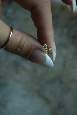 14K GLASS STUDS
