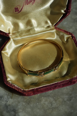 18k Jade & Diamond Bangle Bracelet