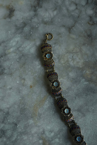 Enamel Bowtie - Goldfill Filigree Enamel Bracelet