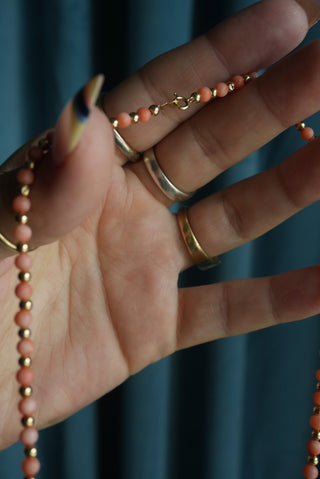 14K CORAL & GOLD NECKLACE