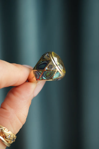 14K YELLOW QUARTZ RING