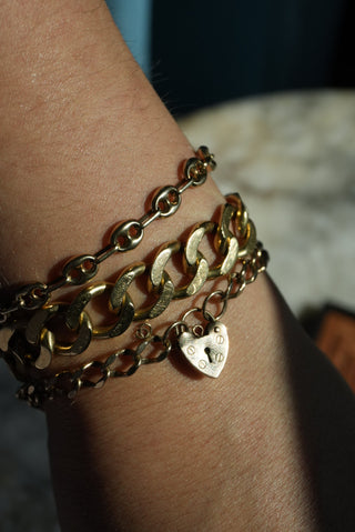 10K Heart PadLock Bracelet