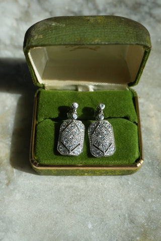 Gatsbys Girl - Sterling Deco Post Earring