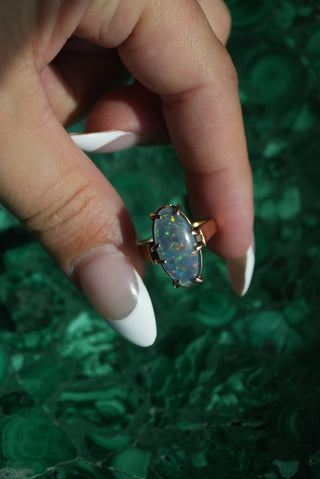 14K BLUE OPAL RING