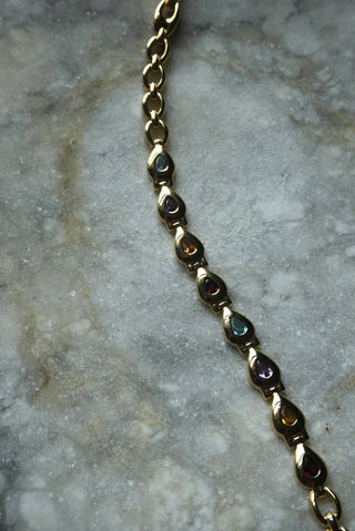 Juicy Drops - Goldtone Gemstone Bracelet