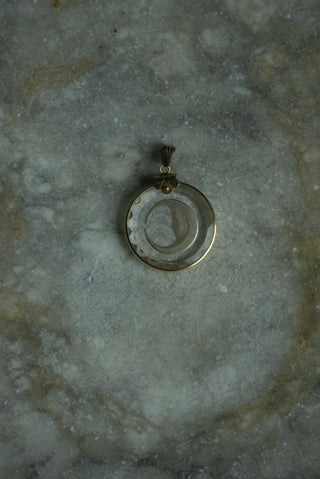 14K GLASS MOON PENDANT