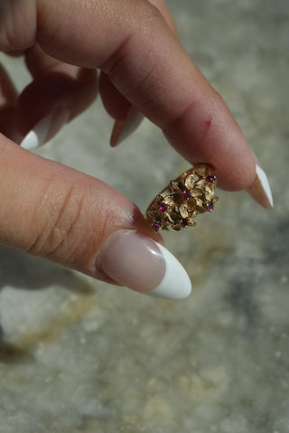 14K FLOWER RUBY