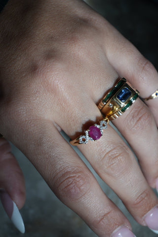 RUBY & DIAMOND RING 14k