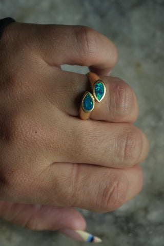 14K OPAL DROP RING