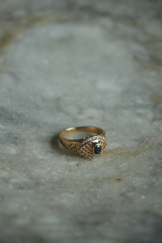 14K SAPPHIRE GOLD LACE RING