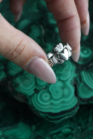 Loving Hands - Sterling Claddagh Ring Size 9.5