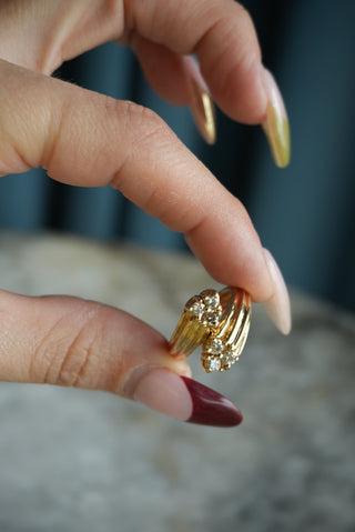 14K DIAMOND BYPASS RING