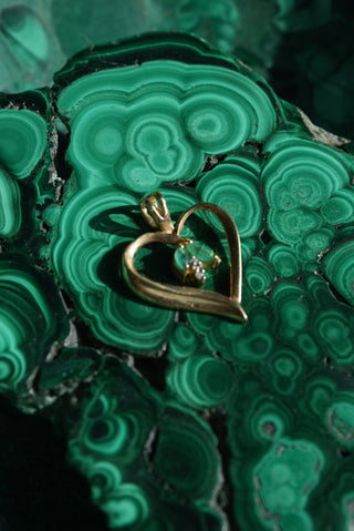 10K Gold Heart with Emeralds