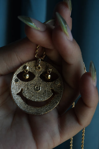 Big Cheese - Vermeil Smiley Pendant Necklace