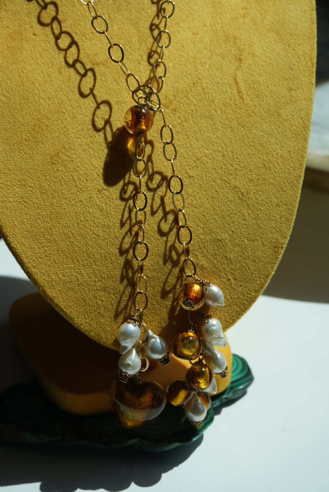 RARE AMBER GLASS LARIAT