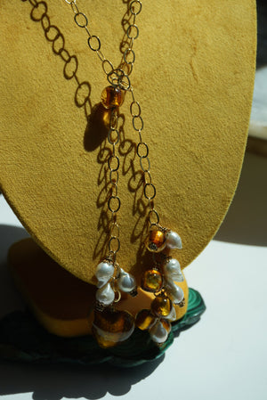 RARE AMBER GLASS LARIAT