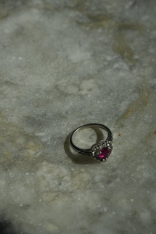 Heart Beet - Sterling Heart Gem Ring Size 7