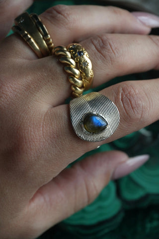 Silver Spoon - Sterling Open Textured Art Ring Size 8