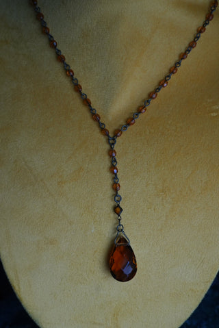 Amber Lynn - Gemstone Lariat Drop Necklace