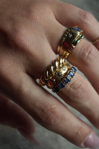 14k Diamond & Sapphire Ring