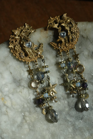 Kirk’s Cascade -  Moon Tassel Earrings