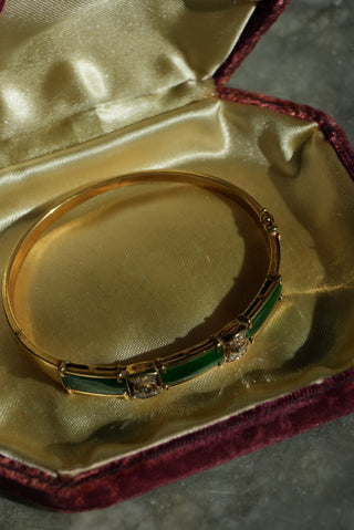 18k Jade & Diamond Bangle Bracelet