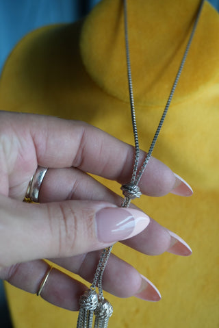 STERLING SILVER LARIAT NECKLACE