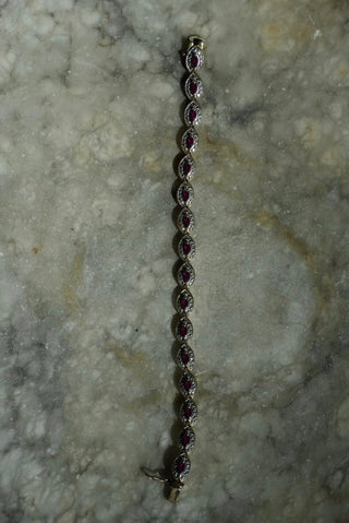 Ruby Reds - Dual Tone Ruby Tennis Bracelet