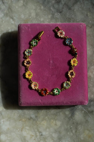 Flower Power - Goldtone Floral Bracelet