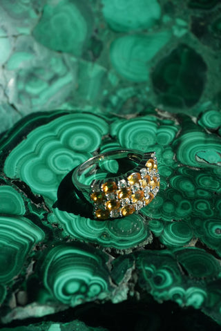Honeycomb - Sterling Citrine Ring Size 10.5