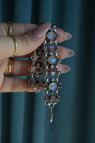Nikki Butler Gothic - Sterling Bezel Gemstone NB Bracelet