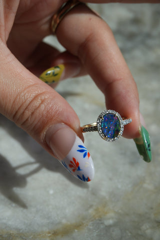 BLUE OPAL RING