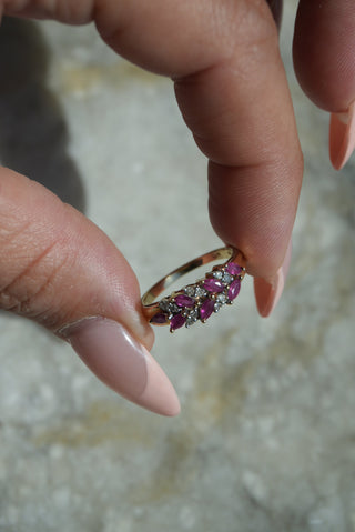 10K RUBY & DIAMOND LEAVES