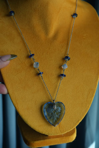 Court of Roses - Sterling Glass Intaglio Necklace