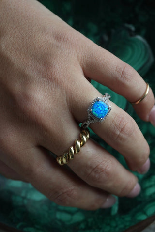 Lagoon Gal - Silver and Opal Ring Size 6