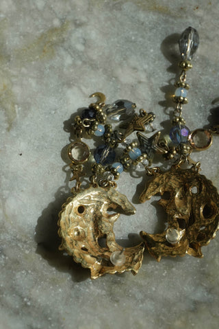 Kirk’s Cascade -  Moon Tassel Earrings