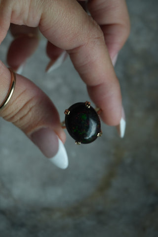 14K BLACK OPAL RING