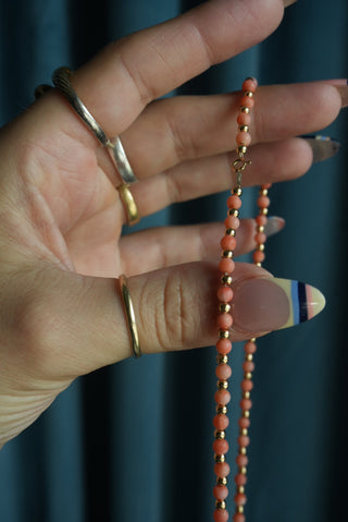 14K CORAL & GOLD NECKLACE
