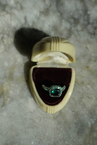 Green Goddess - Sterling Gemstone Coated Ring Size