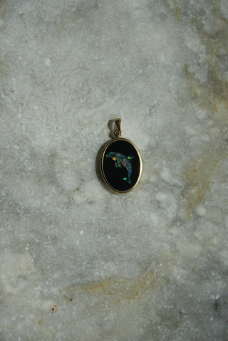 14K OPAL CHIP DOLPHIN CHARM