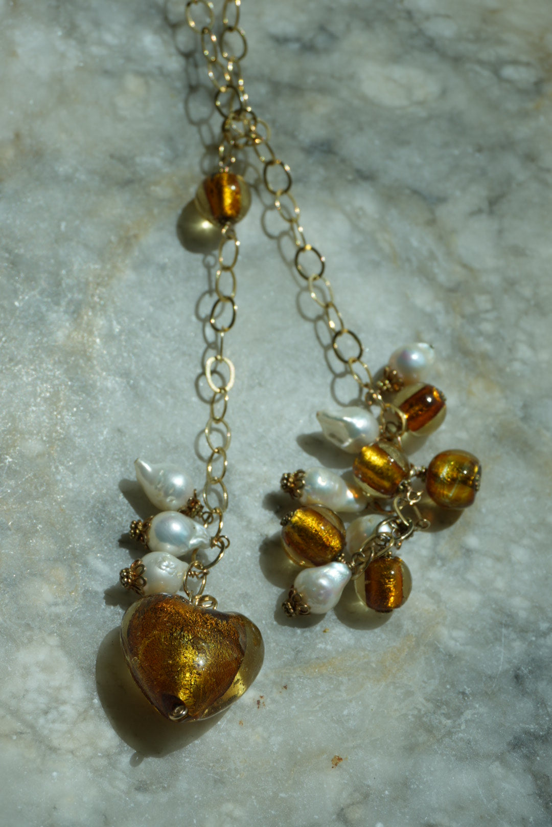 RARE AMBER GLASS LARIAT