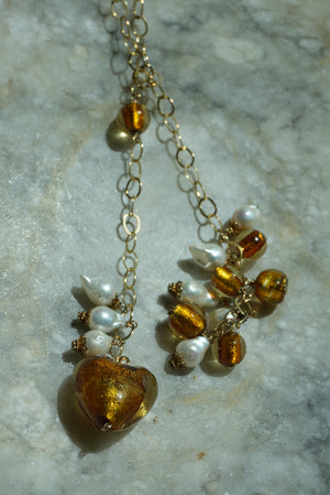 RARE AMBER GLASS LARIAT