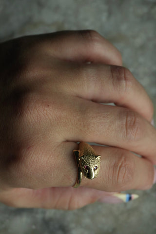 14K LEOPARD RING