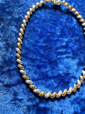DUAL TONE CROISSANT NECKLACE