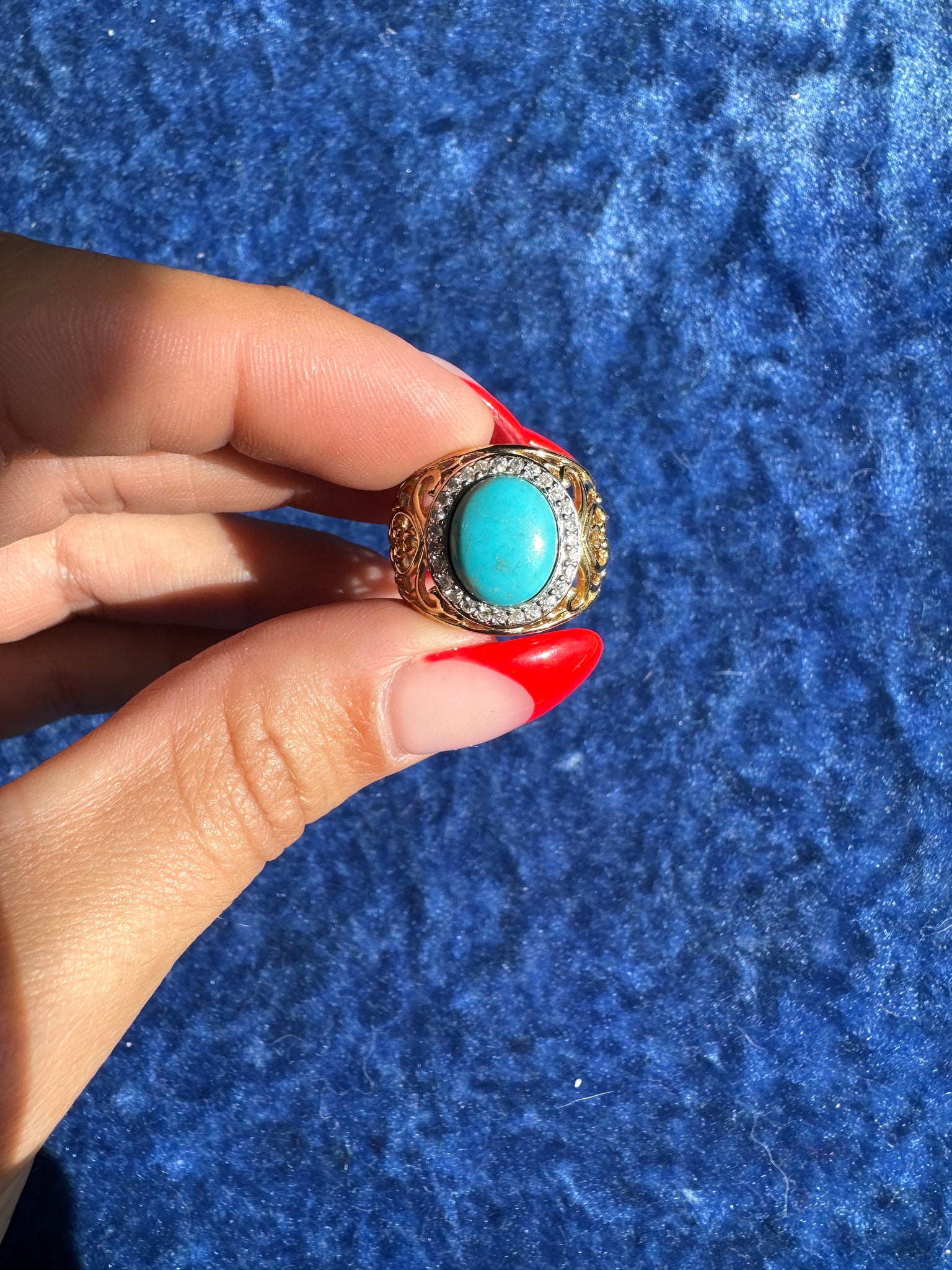 TURQUOISE DOME RING SZ 6