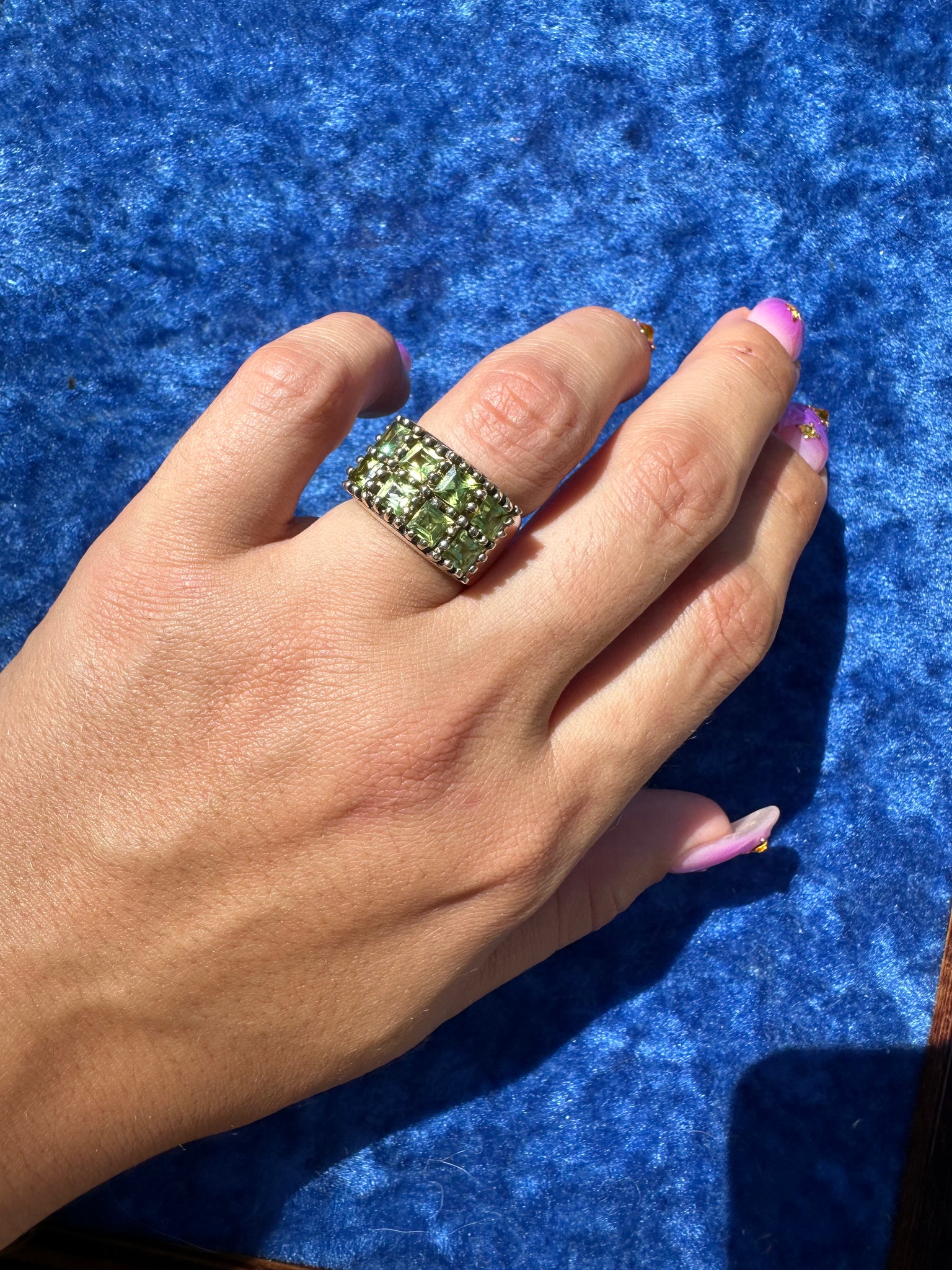STACKED PERIDOT SZ 6.5