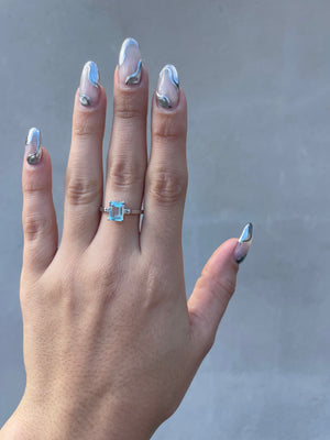 AQUAMARINE RING SZ 8